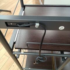 ★リユースのサカイつくば店★TK7377 NITORI レンジ台 ブラウン H100×D46×W60 クリーニング済みの画像