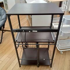 ★リユースのサカイつくば店★TK7377 NITORI レンジ台 ブラウン H100×D46×W60 クリーニング済みの画像