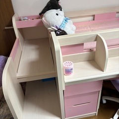 勉強机付きベッドの画像