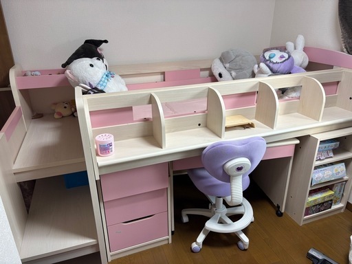 勉強机付きベッド