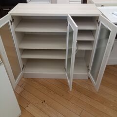 ★リユースのサカイつくば店★TK7379  レンジ台 ホワイト H90×D38×W90 クリーニング済みの画像