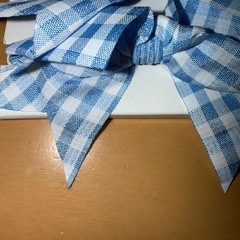 【無料】ヘアアクセサリー　水色チェックの画像