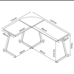 コーナーテーブル【美品】の画像