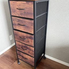 新品未使用　木目調ミニ収納タンスの画像