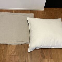 muji 55×59cm 座布団カバーと羽根クッション　の画像