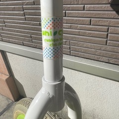 一輪車　グリーン/シルバー      スタンド付きの画像