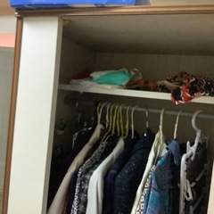 昭和レトロ　ロッカー　洋服ダンス　木製　スリムキャビネット　オフホワイトの画像