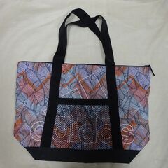 ( E-47 )adidas アディダス トートバッグ FN0899 オレンジ パープル ブルー 大きめサイズ 中古の画像