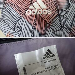 ( E-47 )adidas アディダス トートバッグ FN0899 オレンジ パープル ブルー 大きめサイズ 中古の画像