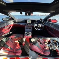 メルセデスベンツCLS220d スポーツスクルージブパッケージ360°カメラアダプティブクルーズコントロールサンルーフレッド&ブラック、レザーコンビシート、リモートパーキングアシストコックピットナビの画像