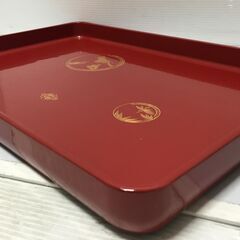 ♪【未使用保管品】高級漆器  特大 トレー お盆 幅49×縦33×高さ3.5㎝ 漆器 箱付 キッチン (NF251122) 545-7 の画像