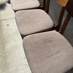 ニトリ ダイニングチェア 3脚セット（ミドルブラウン/グレー）の画像