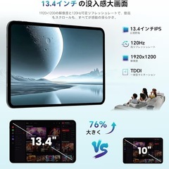 ODEA タブレット15 13インチ 120Hz 高リフレッシュレート 大画面の画像
