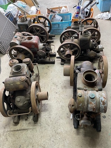 骨董レトロ発動機クボタシバタ三菱ヤンマー6台まとめ売り
