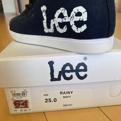 新品未使用　靴　Ｌe e   ネイビー(ほぼブラック) 　25cmの画像