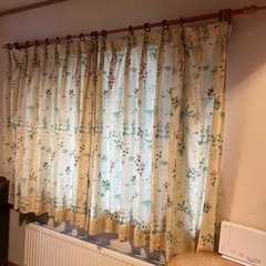 カーテン カーテンレール 木製 190cm カントリー 花柄 ボタニカルの画像