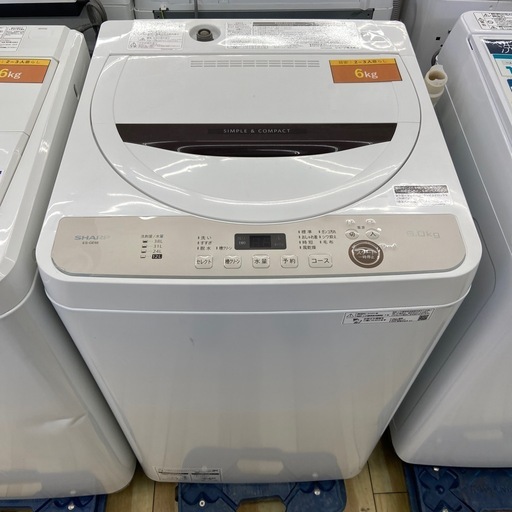SHARP 6.0kg全自動洗濯機【リサイクルフカツ岡崎倉庫店】251122SM-9