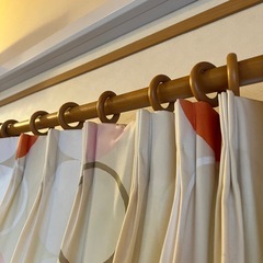 カーテン カーテンレール 木製 100cmの画像