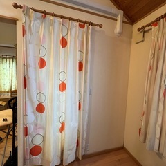 カーテン カーテンレール 木製 100cmの画像