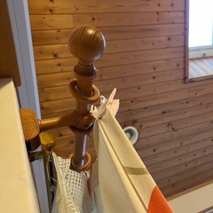 カーテン カーテンレール 木製 100cmの画像