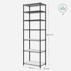 【ほぼ新品】幅59 奥行34 高180 棚は7枚 パントリー棚の画像