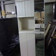 ※取引中/売約済***********　　　　　　未使用/新品　訳あり特価　大川家具　 下駄箱 シューズボックス 幅74cm ハイタイプ 玄関収納 完成品 消臭 脱臭 ミラー付 可動棚 シューズラック 国産 ホワイトウォッシュ の画像