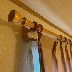 カーテン カーテンレール 木製 200cmの画像