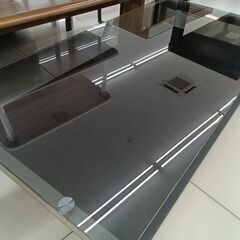 ★リユースのサカイ日立店★HJ8369 NITORI ガラステーブル ブラック H40.5×D55×W110 クリーニング済み の画像