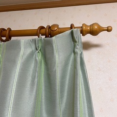 カーテン カーテンレール 木製 180cmの画像