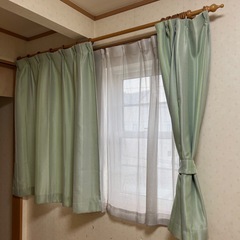 カーテン カーテンレール 木製 180cmの画像