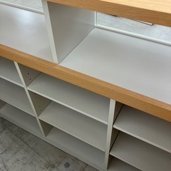 キッチンカウンターキャスター付き　ホワイト×ナチュラル【トレファク堺福田店】の画像