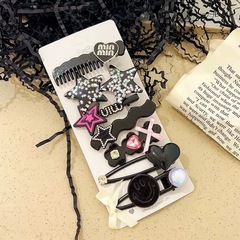 【新品】7点セット キラキラ ヘアピン ヘアクリップ 前髪 ビジュー 可愛いハート型ヘアクリップセット（ハート、笑顔、星、櫛形）の画像