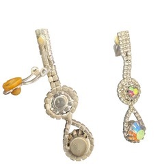 シルバークリスタルネックレスとイヤリングセットの画像