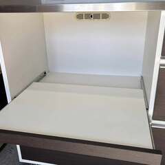 ガルト ステンレストップキッチンカウンター、コンセント・キャスター付 幅122cm Usedの画像