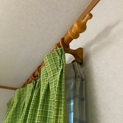 カーテン カーテンレール 木製 190cmの画像