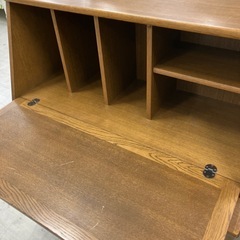 ライティングビューロー　浜本工芸　5段引き出しブラウン【トレファク堺福田店】の画像