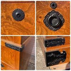 M1122704N 引き取り 宮城県 嵐山 整理タンス 箪笥 タンス 天然木化粧板 桐 和箪笥 古家具 和室 洋服タンス 当時物 中古品 現状品の画像