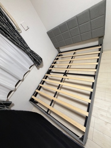 ベッドフレーム、ベッドマットセット（ダブルサイズ）