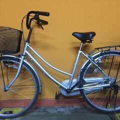 レンタサイクル店使用　自転車整備士整備済み！》NO189　中古車　26インチ　シティサイクル 　シルバーの画像