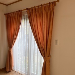 カーテン カーテンレール 木製 200cmの画像