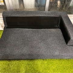ファブリックソファ　1.5人がけ　チャコールグレー　L字ソファの画像