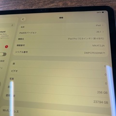 【訳あり】iPad pro 第4世代256GB 12.9インチ　の画像