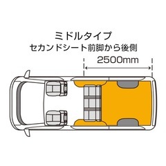 ハイエース  CFカーゴマット 1.8mm厚 グレー木目柄 ミドルタイプ(2.5m)　1型 〜 現行対応！ 【ユーアイビークル】の画像
