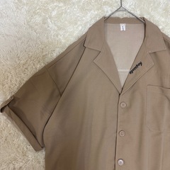 【新品】ベージュ　半袖シャツ×ハーフパンツ　セットアップ　XXLの画像