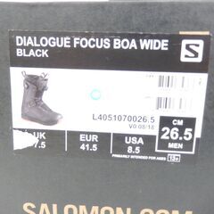 札幌市 清田区 SALOMON サロモン DIALOGUE FOCUS BOA WIDE ブラック メンズ 26.5㎝の画像