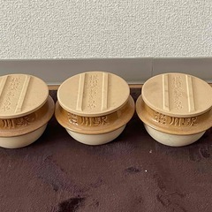 【引取限定】おぎのや　釜めしの釜３セット　益子焼　峠の釜めし　群馬県臼井峠の画像