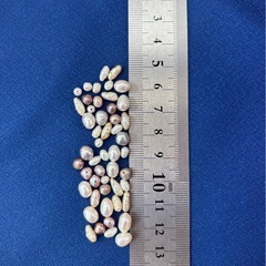 淡水パール色々　まとめ売り　ハンドメイド素材　アクセサリー作り　50粒　約28cm位の画像