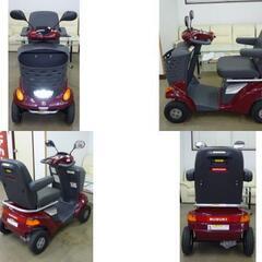 16.8万円♪スズキ セニアカー 人気のレッド♪ ET4D7型 (バッテリー＆タイヤ新品交換済) 音声案内・新品LED球★電動四輪車いす/シニアカー★全国発送可能/松山市内無料配送★愛媛県松山市よりの画像