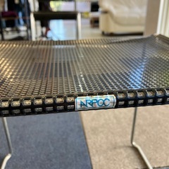 A2511-350　Niels Jorgen Haugesen 1977年 X-ライン チェア② hommage版 北欧風 スチールフレーム メッシュ素材 ブラック サビ、キズ汚れ有りの画像