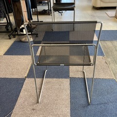 A2511-350　Niels Jorgen Haugesen 1977年 X-ライン チェア② hommage版 北欧風 スチールフレーム メッシュ素材 ブラック サビ、キズ汚れ有りの画像